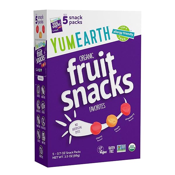 YUMEARTH ORGANIC ASSORTED FLAVOR FRUIT SNACKS – ALLERGY...