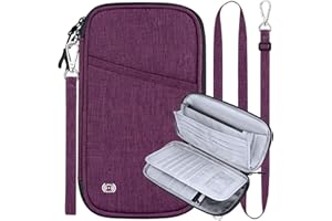 BKNOOU Family Passport Holder Travel Document Organizer,Waterproof Travel Passport Wallet for Men Women,Multiple Passport Holder for Family of 4 5 6