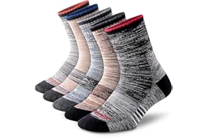 FEIDEER Men's Walking Hiking Socks, Wicking Cushion Quarter Crew Socks for Mens Outdoor Sports, 3/4/5 Pair, 6-15 Size