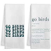WOTYPU Go Birds Football Kitchen Towels, Gifts for Football Lovers Players Dish Tea Towels, Sport Lover Gifts Decorative Hand Towel for Bathroom, 16x24 Inch Set of 2