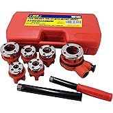 HFS(R) Ratchet Pipe Threader Kit - Ratcheting Pipe Threading Tool Set with 6 Dies (1/4",3/8", 1/2", 3/4",1", and 1-1/4")