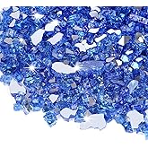 Gozarp 10 lbs Cobalt Blue Fire Glass for Propane Fire Pit, 1/2 Inch Reflective Fireplace Glass Rocks for Fire Pit Table/Gas Fireplace/Outdoors and Indoors