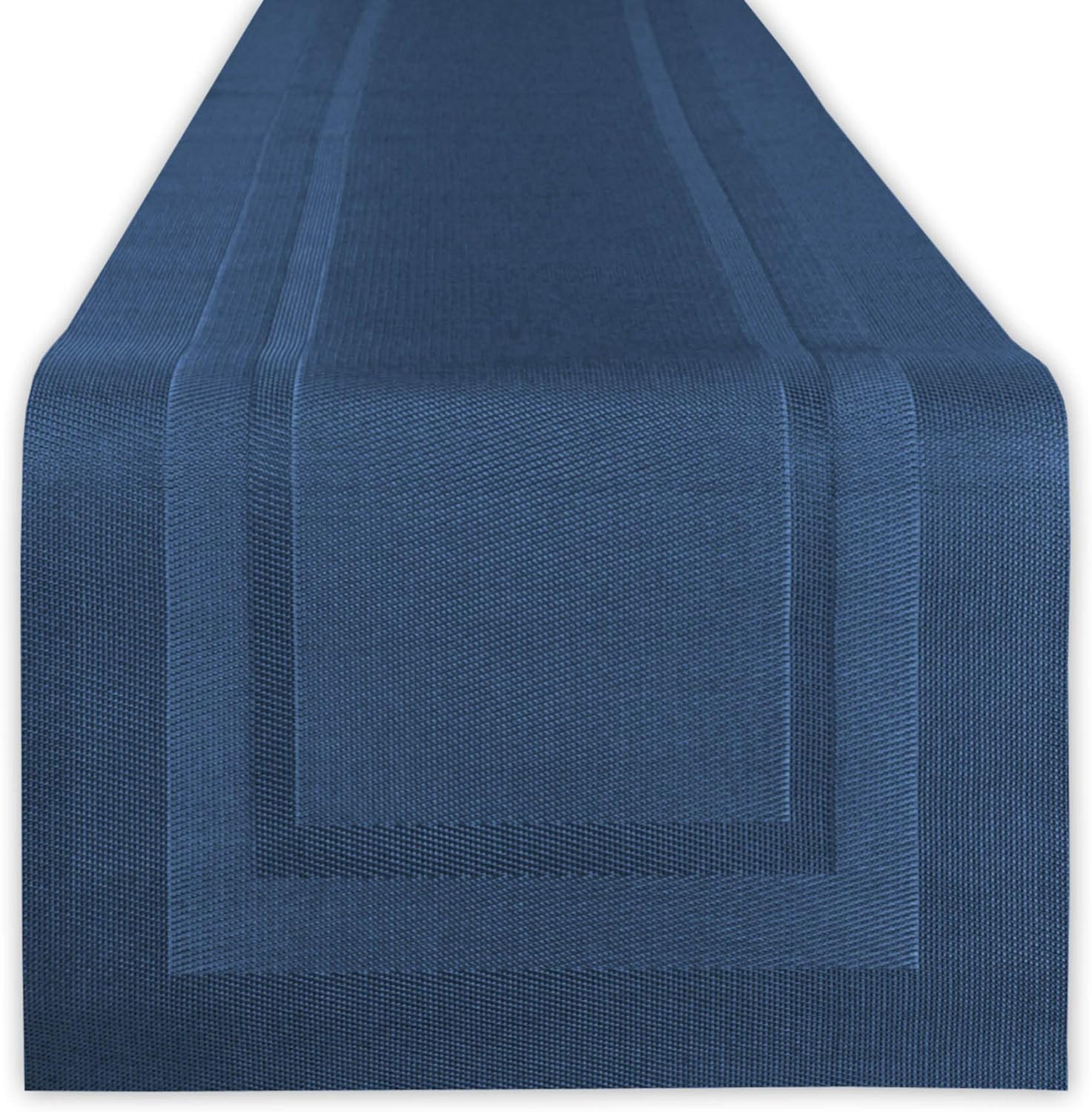 DII Vinyl Indoor/Outdoor Tabletop, Table Runner, Space Dyed Nautical Blue