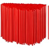 [1000 Count - Red] 5'' inch Plastic Stirrer Stick Disposable Sip Straws, Sticks, For Sipping, Cocktails, Bars, Coffee Stirrers