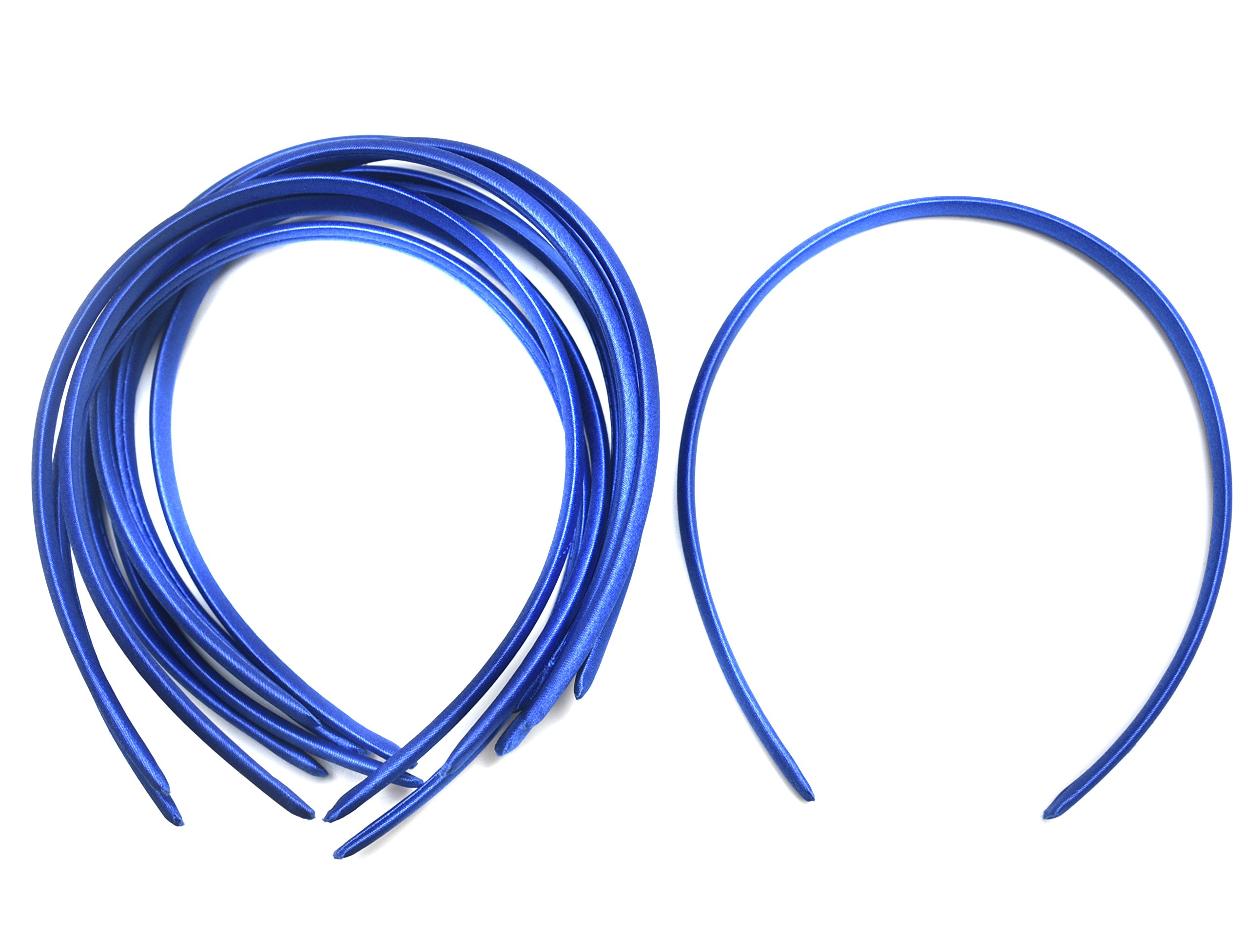 10 x Plain Headbands School Girls Small Hair Accessories Uniform Alice Band (Blue)