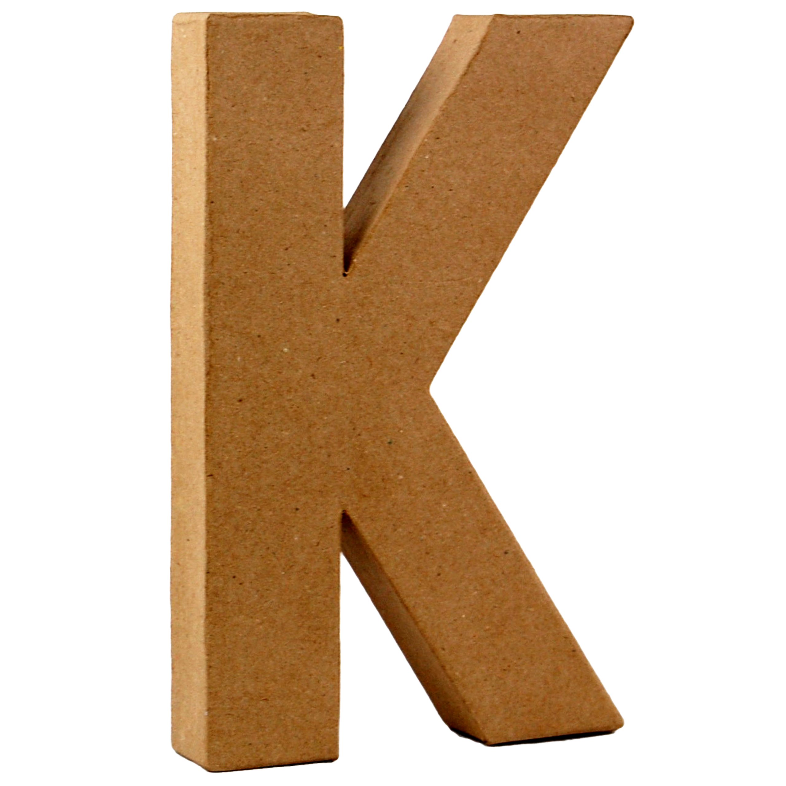 Country Love Crafts 8.25-inch/ 20.5cm 3D Letter K Papier Mache, Beige