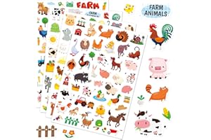 MOSHINING Farm Animal Stickers Cute Farm Barnyard Cow Sheep Horse Decal Sticker 875 Counts Party Gifts Goodie Bags Decor School Reward Birthday Party Favors Water Bottle Sticker Laptop Invitation Decor