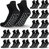 Sureio 30 Pairs Non Slip Socks Unisex Non Skid Pilates Yoga Hospital Socks for Men Women Elderly