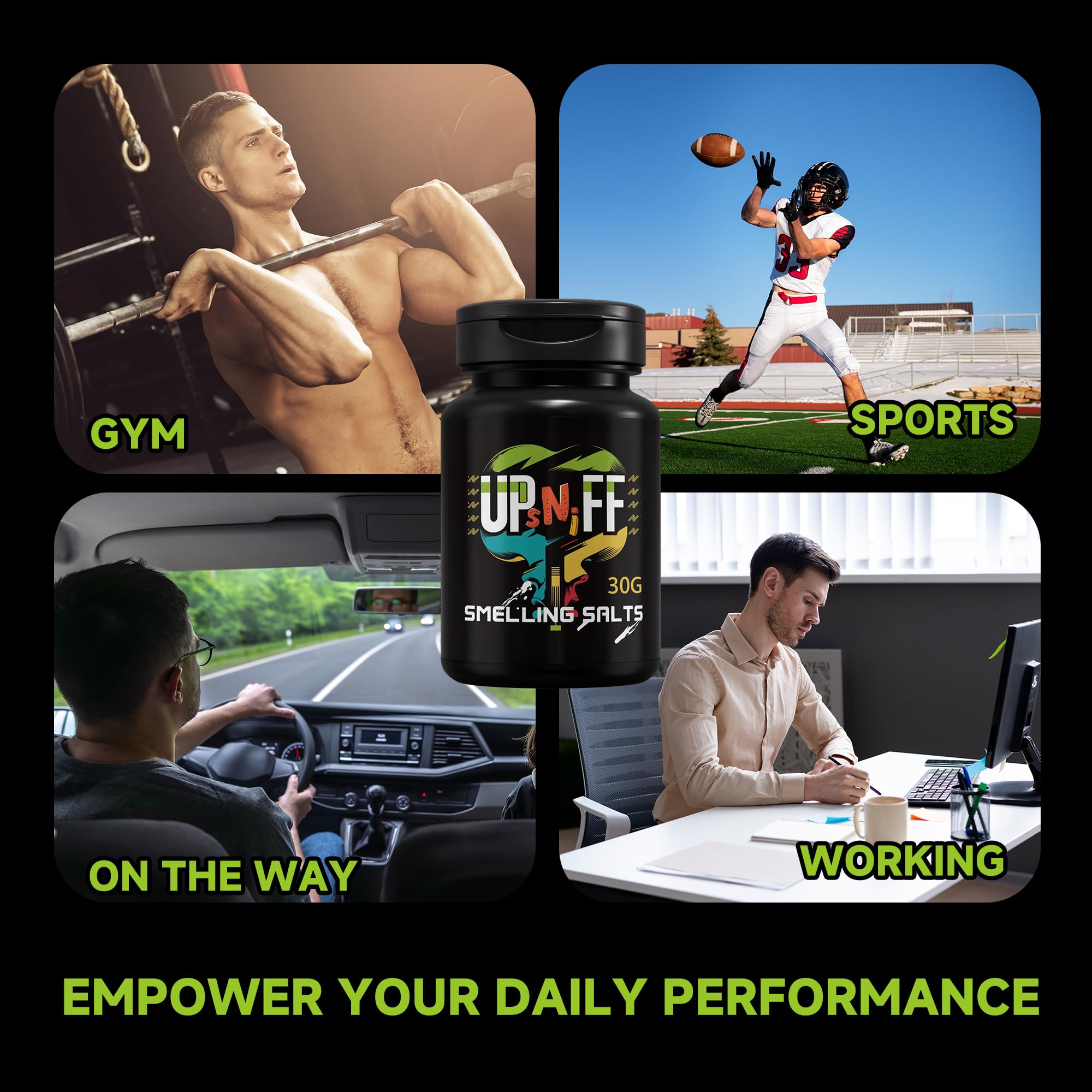 Salts for Athletes in Hockey, Potent Wake Up for Athletes in Weightlifting and Powerlifting, Activate Before Smelling, Instant Energy, Enhanced Focus & Motivation