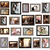 Namalu 20 Pcs Gallery Wall Frames Set Rustic Picture Frames Collage Assorted Photo Wall Decor Pack for Hanging or Tabletop Display Multi Sizes with 8 x 10, 5 x 7, 4 x 6 (Stylish Color)