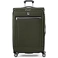 Travelpro Platinum Elite Softside Expandable Checked Luggage, 8 Wheel Spinner Large Suitcase, TSA Lock, Men and Women, Pilot Green, Checked Large 29-Inch