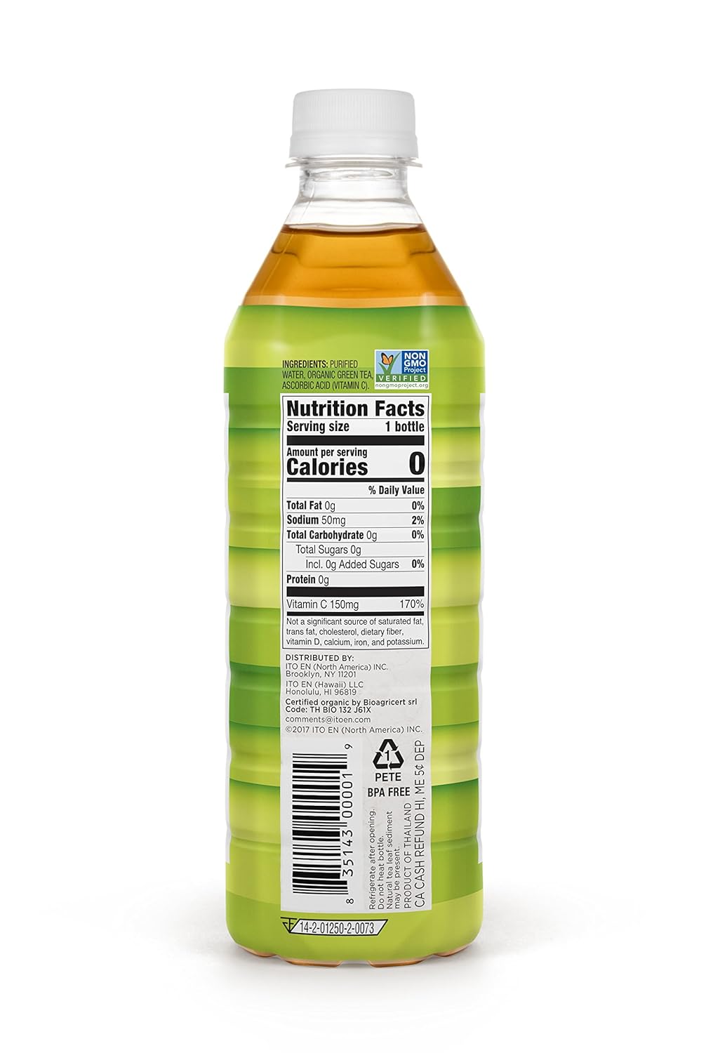 Teas' Tea Unsweetened Pure Green Tea 16.9 Ounce (Pack of 12) Organic, Sugar Free, 0 Calories: Grocery & Gourmet Food