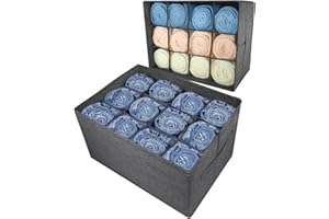 EASEVE Closet Organizers and Storage Bins for Clothes - 12 Cell Drawers Organizer Grid Storage Box for Jeans Pants Sweater T-