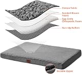 EHEYCIGA Orthopedic Dog Bed Large 89x58x9cm Grey with Removable Cover view 3