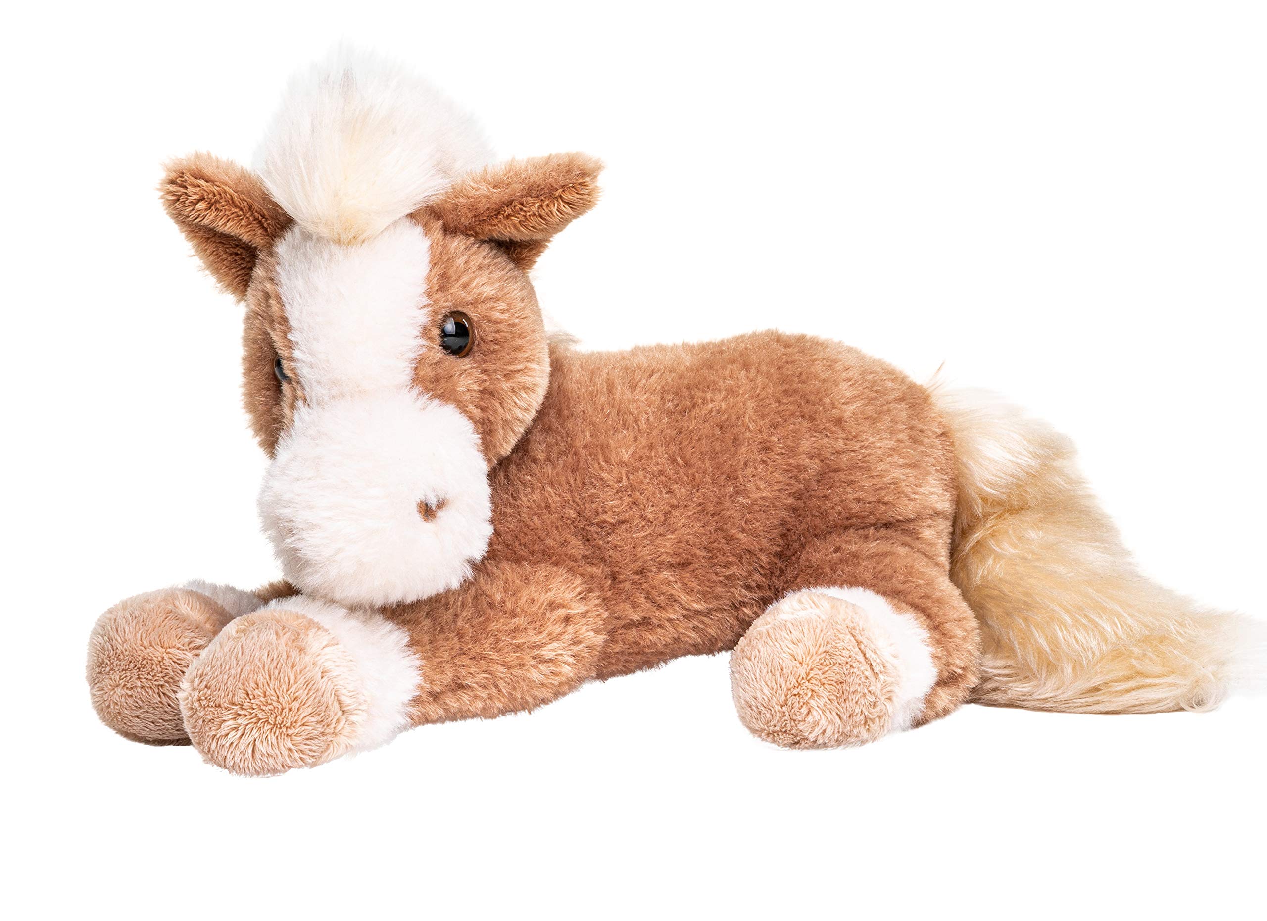 Uni-Toys - Horse brown, lying down, super soft, 28 cm (length), plush toy, cuddly toy