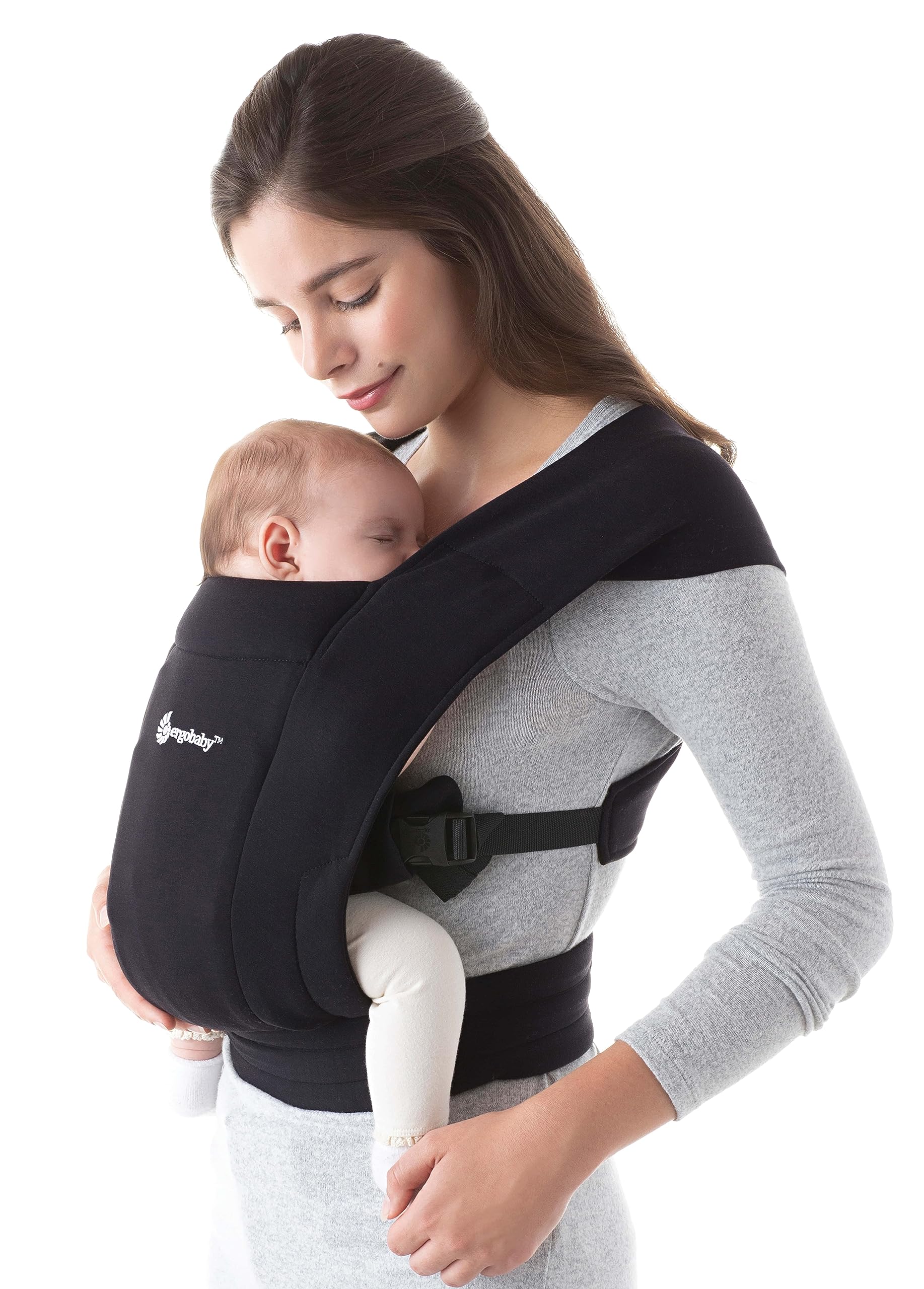 Ergobaby Embrace Baby Carrier for Newborns from Birth with Head Support, Extra Soft and Ergonomic, Pure Black — image 1