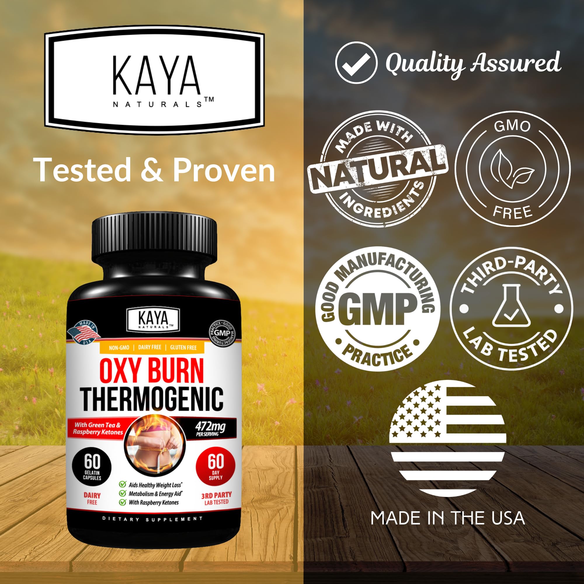 Kaya Naturals Supreme Fat Burner - Weight Loss Pills Women & Men - Appetite Suppressant Supplement - Powerful Thermogenic Diet Pills - Natural Energy Boost Oxy Burn 60 Count
