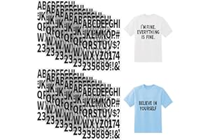 METSYTH 12 Sheets 612 Pieces Iron on Letters and Numbers for Clothing,Large 2 Inch Iron on Letter Patches with PU Heat Transfer Alphabet Adhesive Stickers for Fabric T-Shirt Jersey DIY Craft-Black