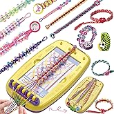 BOLVISEP 2-in-1 Friendship Bracelet Making Kit for Girls Ages 6-12, Arts & Crafts Jewelry Set, DIY String Maker Tool Set with Charm & Stickers, Creative Activity, Best Girls Birthday Gift Kits