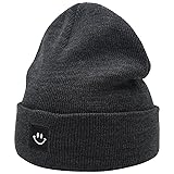 55cube Beanie Hats for Men Women Charcoal Grey