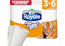 Royale Tiger Strong Paper Towel, 3 Equal 6 Rolls, 98 Sheets per Roll