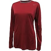 NIKE Women's Dri-Fit Legend Long Sleeve T-Shirt,Crimson,Small