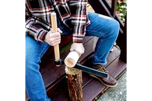 Lehman's Wood Froe and Mallet Set, for Wood-Splitting, Making Kindling and Woodworking, USA Made