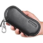 Polare Leather Glasses Case Safety YKK Zipper Sunglasses Case Portable Travel Eyeglasses Case Holder