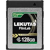 LEKUTAS 128GB CFexpress Type B Memory Card, R1600MB/s W1000MB/s CFX xqd Cards Type B for Cameras 8K RAW, Compatible with Nikon Z6/Z7/D6, Canon EOS-1DXMark III/EOS-R5, Panasonic S1/S1R, DJI Ronin 4D