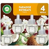 Air Wick Plug-In Scented Oil Refills, Paradise Retreat, 4 Count | Air Wick air fresheners for home refill pack, infused with essential oils; home fragrance for bedroom, bathroom &amp; living room