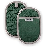 KitchenAid Asteroid Pot Holder 2-Pack Set, Pebbled Palm Green, 6.5"x10"