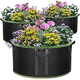 MEKOLIFE 50 Gallon Large Grow Bags 3 Pack - 320G Thickened Nonwoven Aeration Planter with Reinforced Handles, Heavy Duty Black Cloth Pots for Garden Outdoor Large Plants Vegetables Flowers