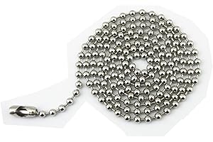 Glory Qin 30 Inches Stainless Steel Ball Chains & Matching connectors (#6, 6 Packing)