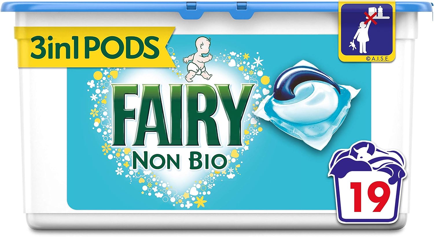 Fairy Non Bio Pods Washing Liquid Capsules for Sensitive Skin, 19 Washes
