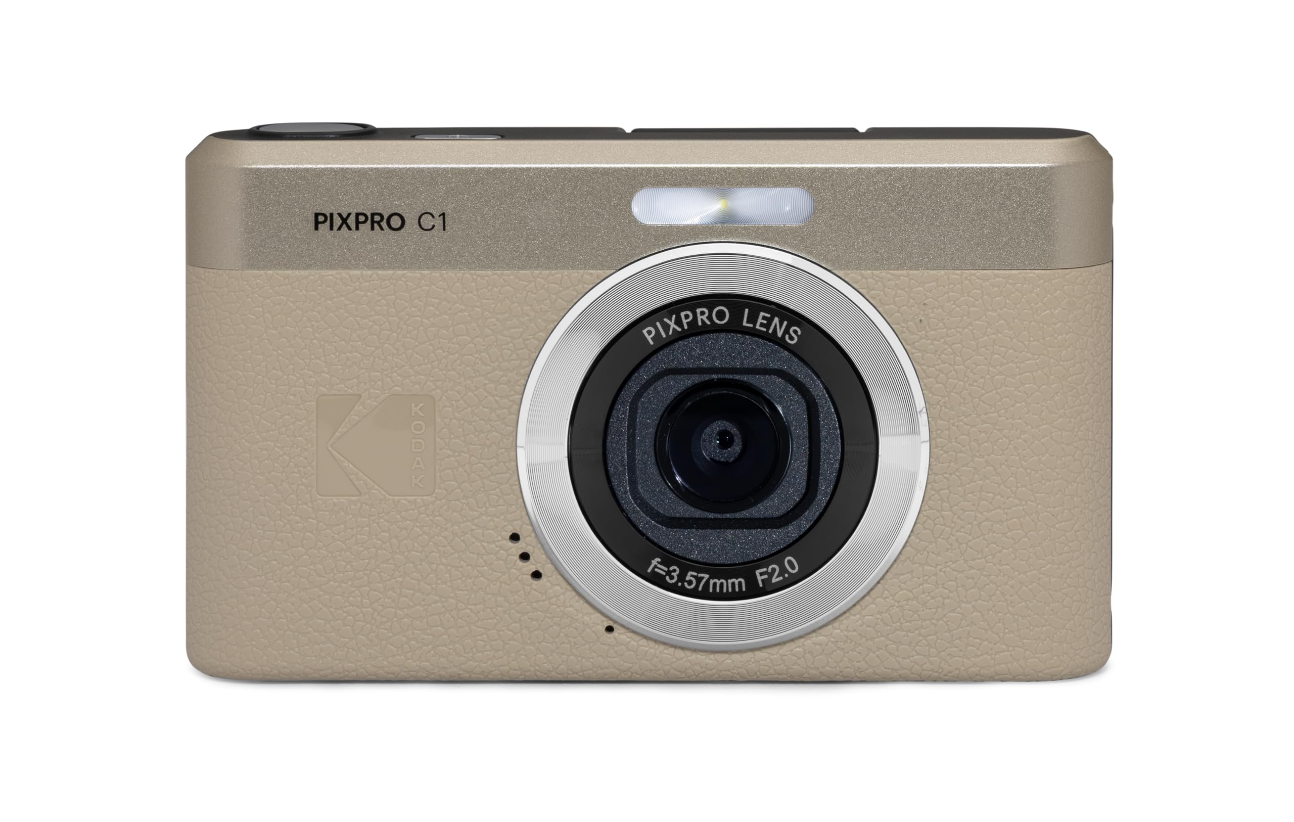 Kodak PIXPRO C1 Friendly Zoom Digital Camera - 13MP Compact Point and Shoot with 2.8” 180° Tilt LCD Flip Screen, Retro Vintage Design with 4X Zoom and 1080P Full HD Video for Travel, Vlogging, Tan