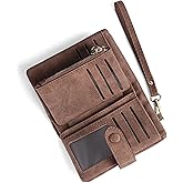 RNIEGA Womens Wallet Small Bifold Leather Wallets Women RFID blocking Ladies Wristlet with Card holder ID window Coin Purse