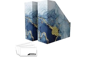 ANSSDO Lot de 6 porte-revues en carton de qualité supérieure pour magazines, fichiers et magazines, boîte de rangement pour l