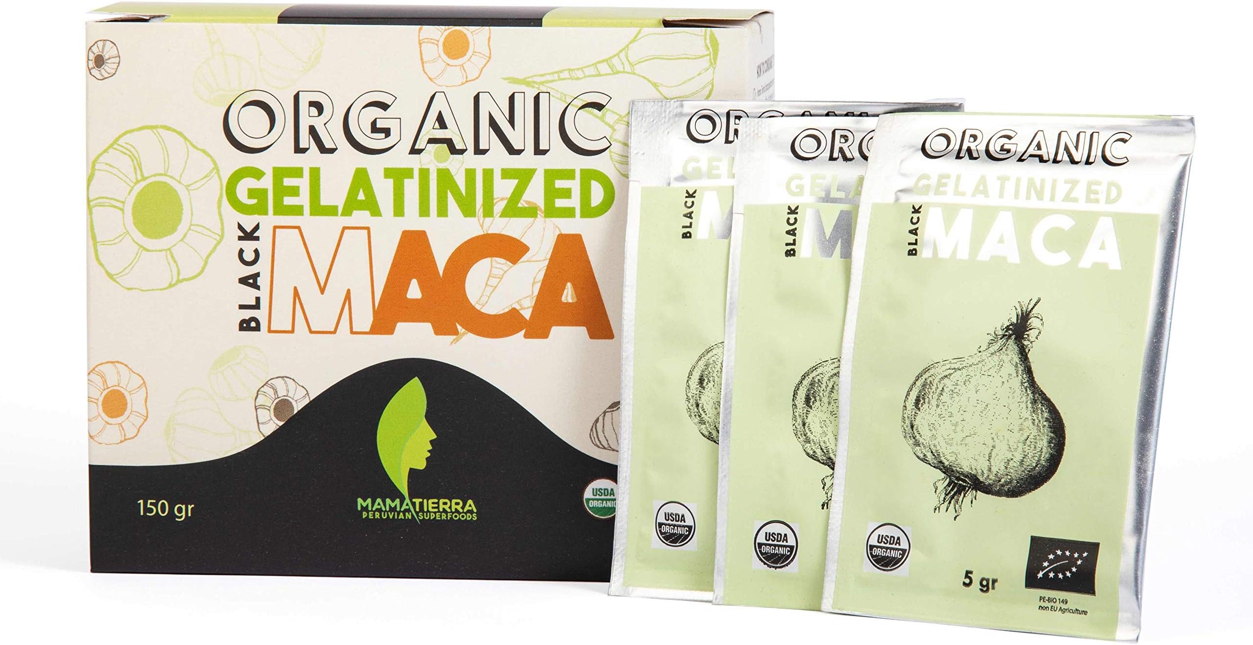 Black Maca. Peruvian, Organic, Gelatinized, Black Maca, GMO Free, Vegan. Gluten Free, Halal, Individual portions