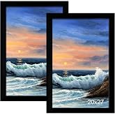 LUCKYLIFE 20x27 Picture Frame, Wall Hanging Puzzle Poster Frames, Display Pictures 20 x 27 without Mat, Pack of 2, Black