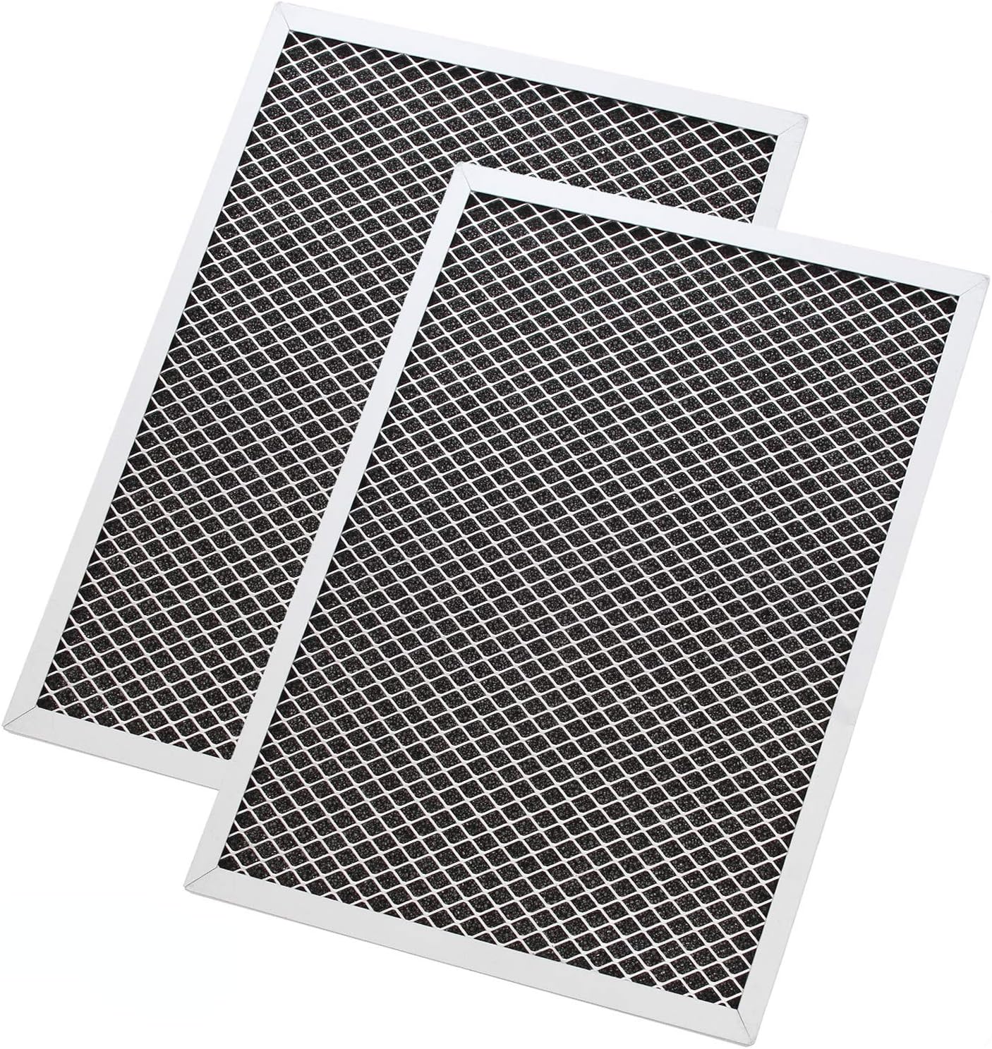 OrdLive 2 Pcs Range Hood Filter 8-3/4 x 10-1/2 x 3/8 Inch, Aluminum Charcoal Combo Compatible with Broan, Kenmore, Maytag, Replace for 1172266, 41F, 5-3082, 51113711 Replacement Aluminum Grease Filter