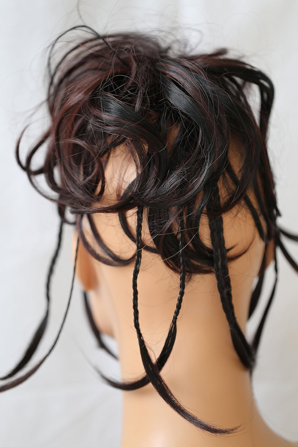 CAISHA XXL Scrunchie Messy Bun Hairpiece Braided Updo Slightly Wavy Voluminous Brown Black Mix G24D - Image 4