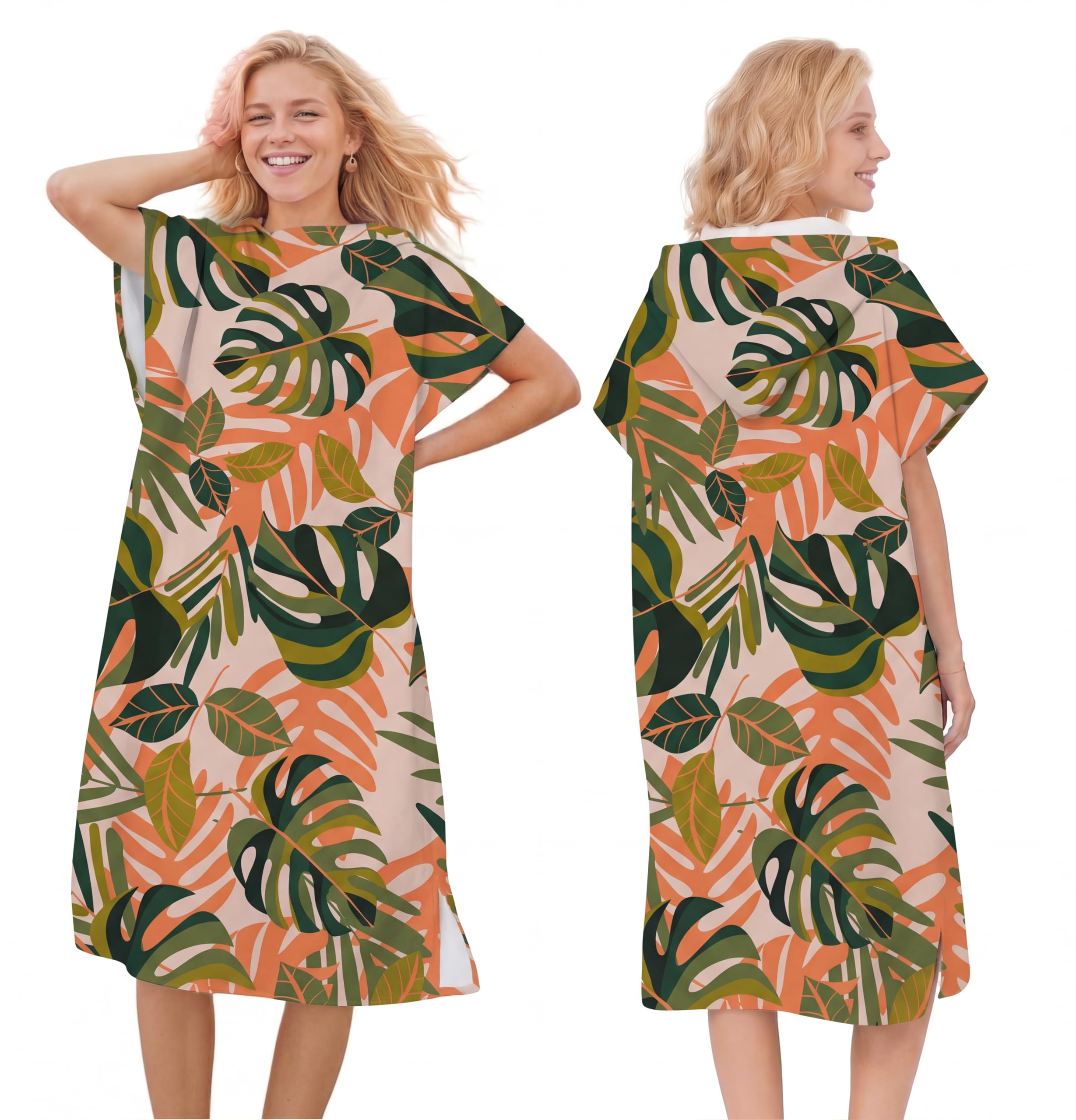 LOMTRATS Quick-drying Surf Poncho, Changing Towel, Bathrobe, Sports Towels for Swimmers,Hoodie for Adults,Swimming,Beach,Surfing,Diving,Bathing（Adult-M） — image 1