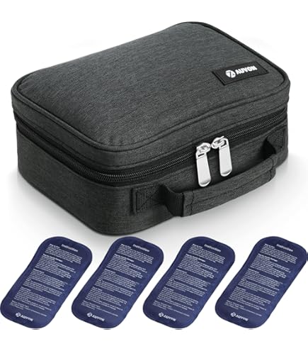 Betife Insulin Cooler Travel Case with 5 × 160g Ice Packs, TSA Approved