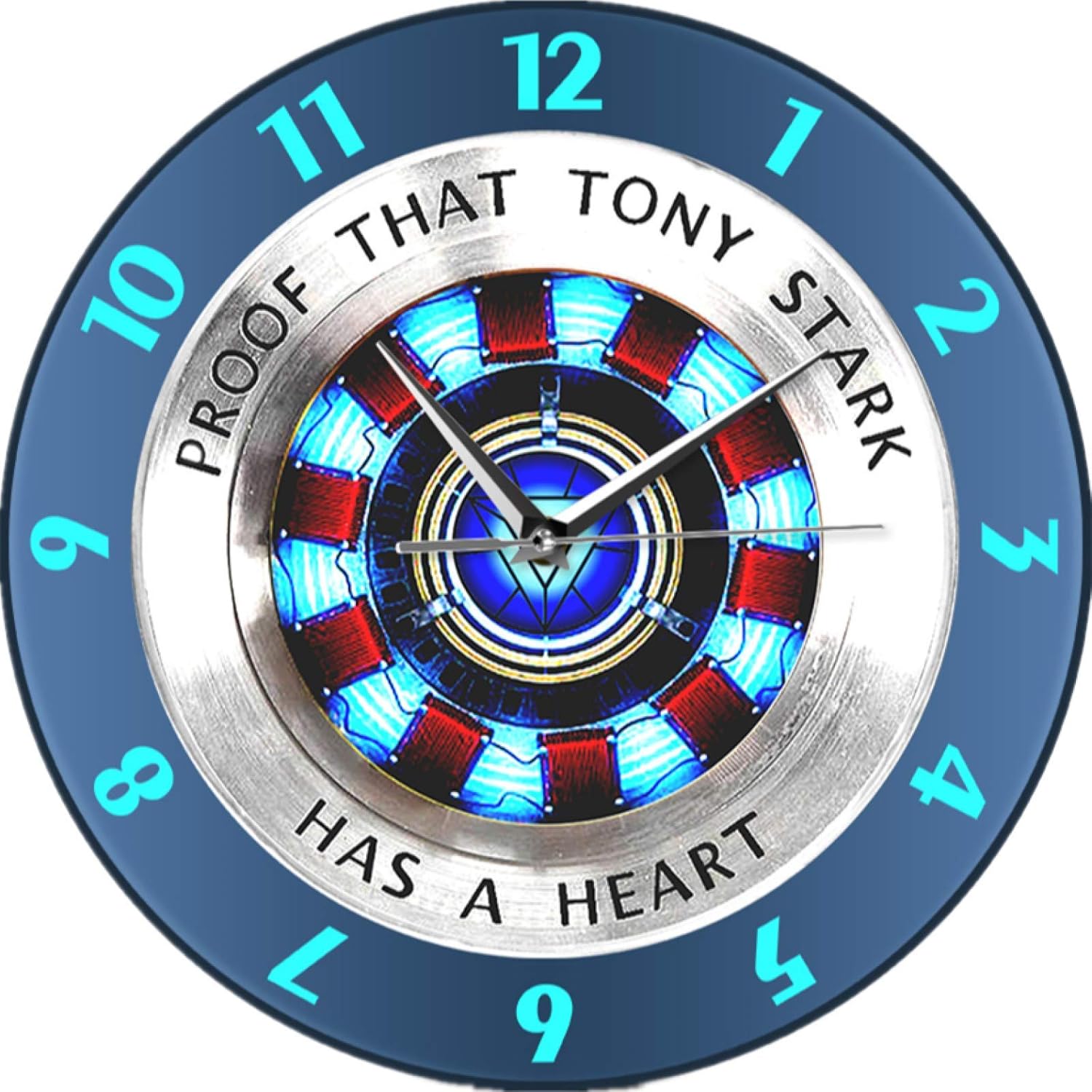Amazon 壁掛け時計 掛け時計 おしゃれ 置き時計 北欧 連続秒針 トニースターク がハートアークリアクターウォールクロックスーパーヒーローモダンハンギングウォールウォッチムービー時計家の装飾ウォールアートを持っていることの証明 寝室 室内 大型 屋内用 防塵型