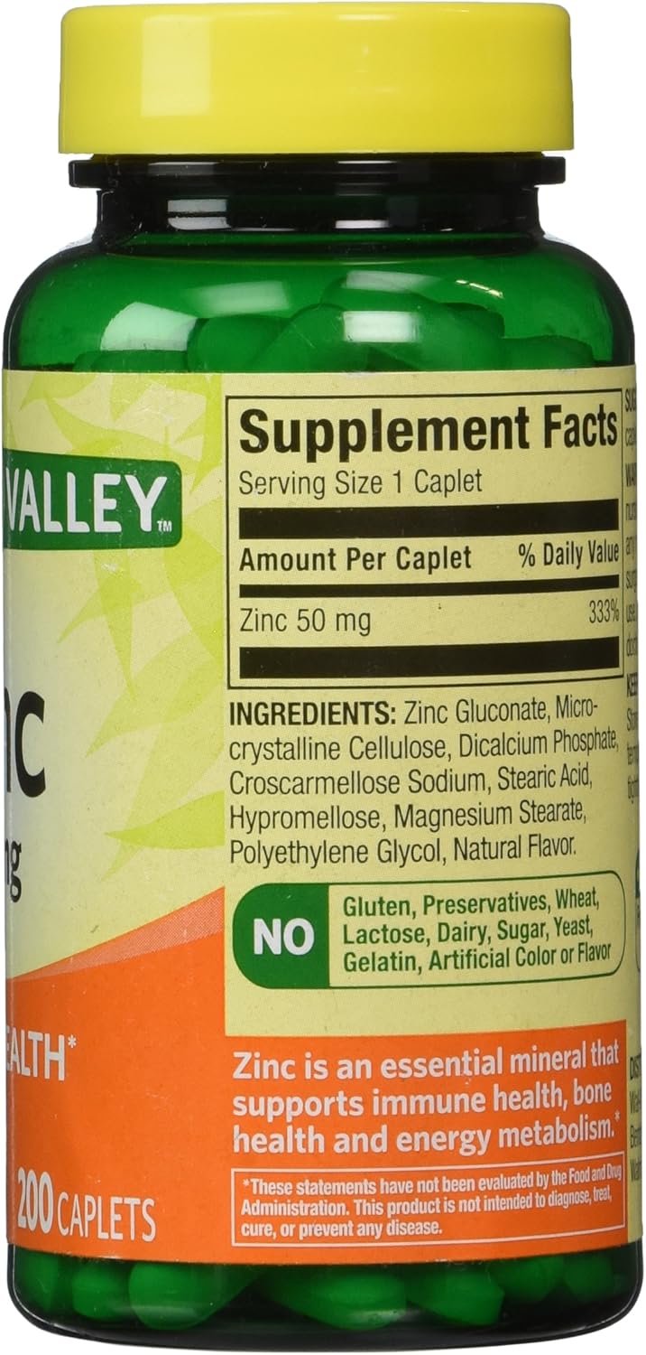 Spring Valley - Zinc 50 mg, 200 Ct: Health & Personal Care