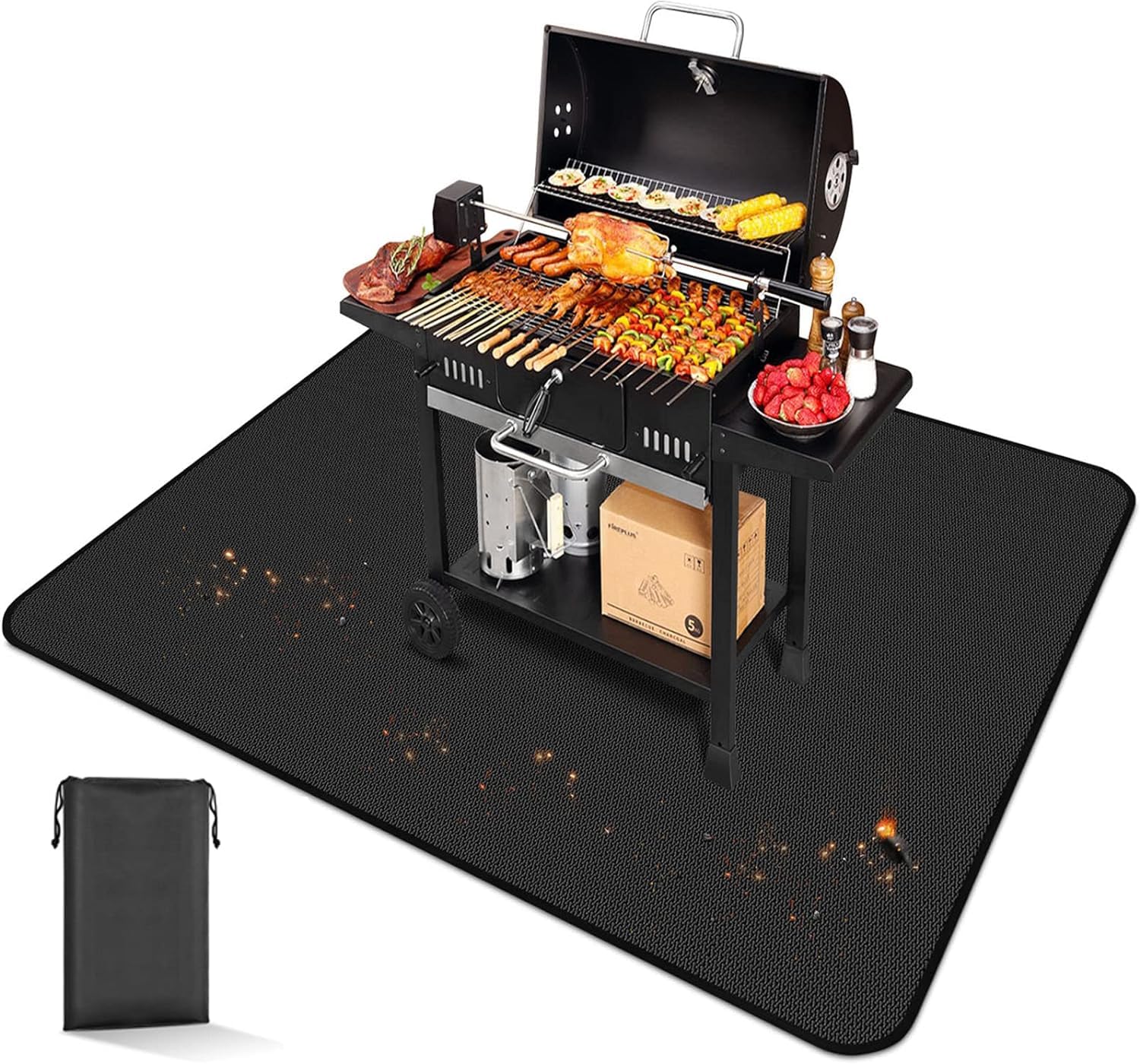 EC Technology Under Grill Mat EC TECH, 60 x 48 Inch Grill Mat Under