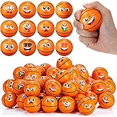 Libima 120 Pcs Mini Face Basketball Stress Balls Bulk 2 Inch Foam Face Squeeze Balls Mini Funny Stress Relief Ball for Kids Adults Coworkers Relief Squeeze Finger Exercise School for Gift (Orange)