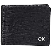 Calvin Klein Men's RFID Leather Minimalist Bifold Wallet with Multiple Card Slots and ID Window