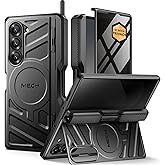 TONGATE for Galaxy Z Fold 6 Case with Privacy Screen Protector, [Compatible with MagSafe][Anti Spy] Shockproof Phone Case, Built-in Stand & Belt Clip & Hinge Cover for Samsung Z Fold 6 2025, Black