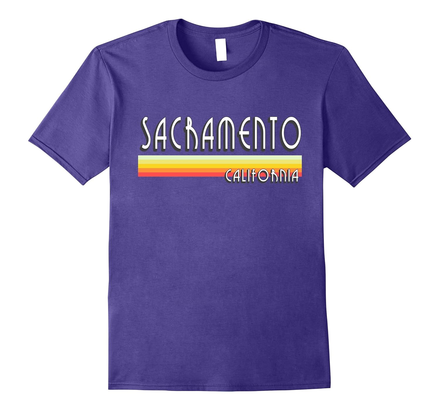 Sacramento California T Shirt Retro Lines-ANZ